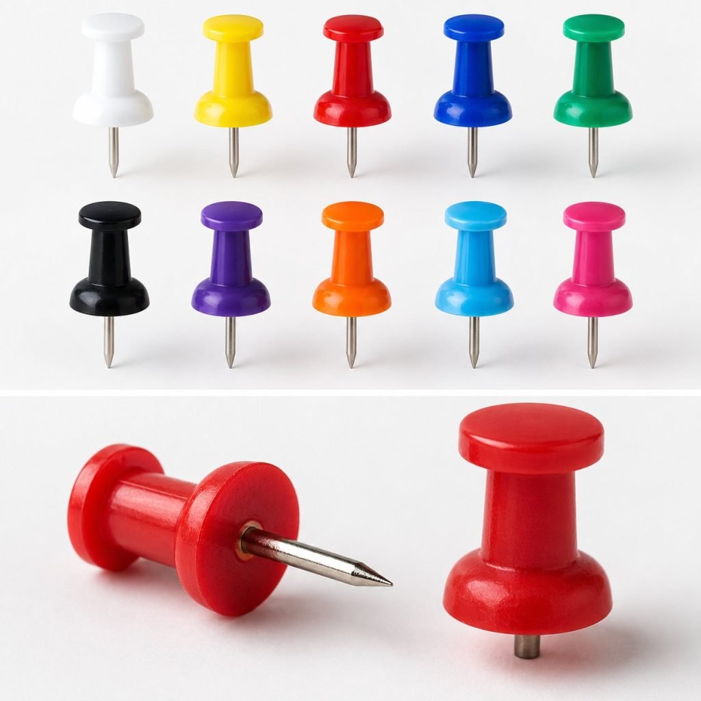 Bright Office Push Pins Assorted Color Set